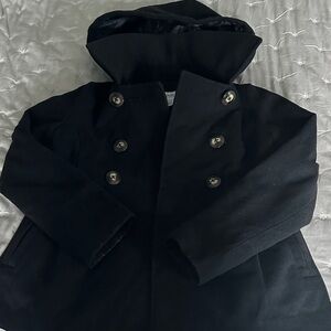 London Fog Girl’s Black Hooded Peacoat